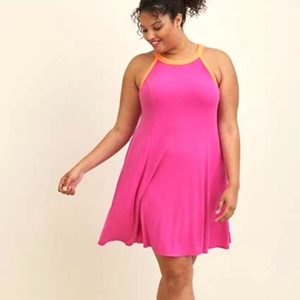 ❤️NWT TORRID MINI DRESS POCKETS SLEEVELESS TRAPEZE SOFT RIBBED KNIT